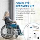 6PC Hip Replacement Recovery Kit, Includes Sock Aid, Long Handle Shoe Horn, Grabber Reacher, Telescoping Back Scratcher, Leg Lifter, Long Handled Bath Sponge, Aids for Postoperative Recovery