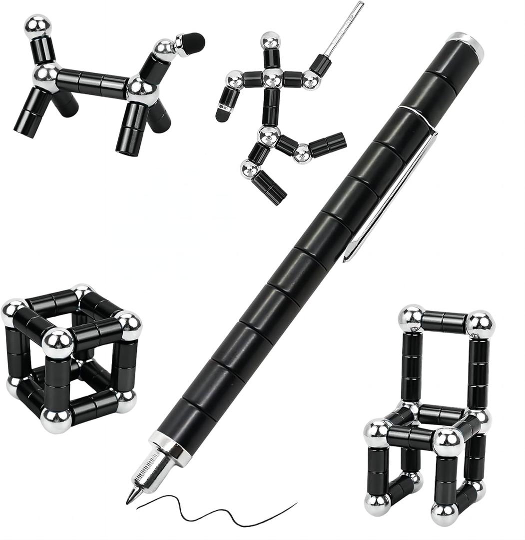 Fidget Toys Adult, Magnetic Fidget Pen, Magnet Pen for Boys, Fun Christmas Easter Basket Stuffers Cool Gifts for Teens(Black)