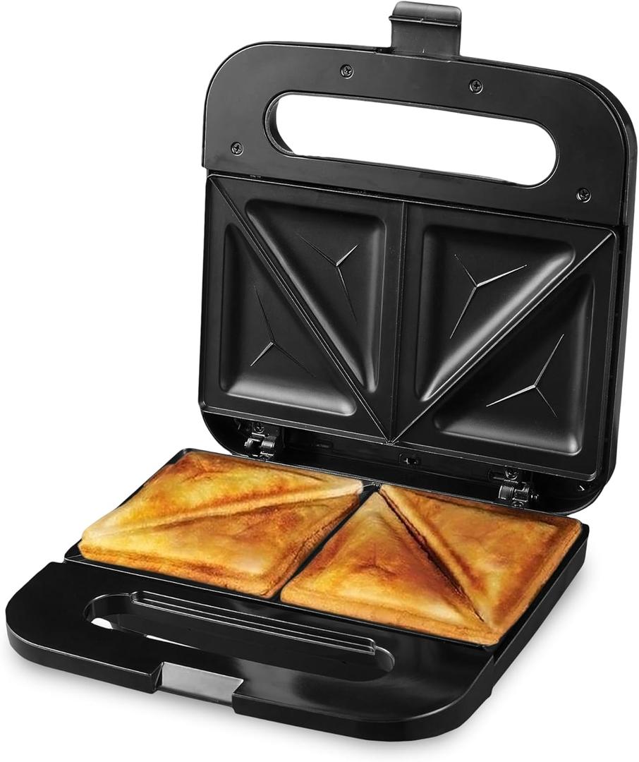 OVENTE Electric Sandwich Maker with Non-Stick Plates, Indicator Lights, Cool Touch Handle, Easy to Clean and Store, Perfect for Cooking Breakfast, Grilled Cheese, Tuna Melts and Snacks, Black GPS401B, Black  OVENTE Electric Sandwich Maker with Non-Stick Plates, Indicator Lights, Cool Touch Handle, Easy to Clean and Store, Perfect for Cooking Breakfast, Grilled Cheese, Tuna Melts and Snacks, Black GPS401B, Black