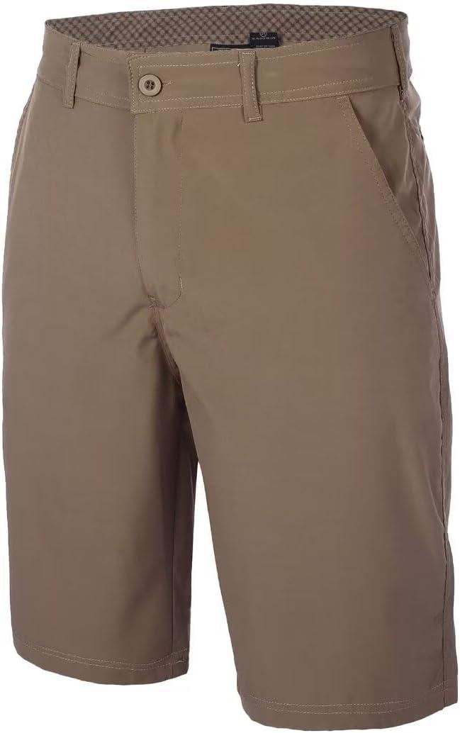 Zusmen Mens Classic Shorts, Men Flat Front Shorts,Multi Pocket Stretch (34, Khaki40)