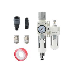 3/8" PT Compressed Air Filter Regulator Lubricator Combo Water/Oil Trap Separator Air Filter Pressure Regulator Automatic Drainage AC3010-03D (3/8" NPT, Automatic Drainage)