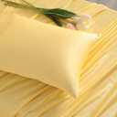 NTBAY Zippered Silk Satin Toddler Pillowcases - 2 Pack Hidden Zipper 13x18 Pillowcases - Luxury and Silky Baby Travel Pillow Covers, Yellow