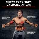 Adjustable Chest Expander for Men with 5 Removable Tubes Resistance Bands for Chest Shoulder Upper Body Exercise Anti-Slip Arm Exerciser Strength Trainer for Home Gym Fitness Muscle Training Exercise (Black 120KG/265LB)