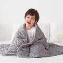 Kids Weighted Blanket Twin 5lbs (36"48",Gray) Breathable Soft Minky Weighted Throw Blanket for All Season,Heavy Blanket with Premium Glass Beads