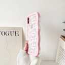 NITITOP Compatible for iPhone Xs Max Case Cute Clear Flower Floral Leave Curly Pink Wave Frame Shape Wavy Shockproof Soft TPU 2 in 1 Protective Phone Cover for Women Girl - Pink