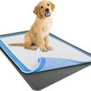 TidyFriend Dog Pee Pad Holder Tray Fits for 28 x 30 Wee Wee Pee Pads - Stable Grip, Raised Edges, Quick-Wipe Silicone Surface Dog Potty Tray Holder for Indoor Flooring Protection (Grey) (Gray)
