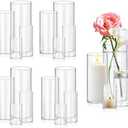 14 Pack Glass Cylinder Vases 4,6,8,10 Inch Tall Clear Flower Vase Hurricane Floating Candle Holder for Table Centerpiece Wedding Home Decor
