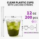 Astomi 16 oz Disposable Plastic Cups, BPA-Free, 200 Packs