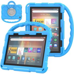 2 x Fire HD 8 Tablet Case for Kids,Amazon Fire HD 8 Case(2024/2022/2020 Release,12th/10th Generation).(Incompatible with iPad and TCL).Rotating 360 Kickstand Lightweight Shockproof Protective Cover