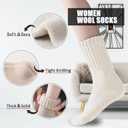 Women Wool Socks Thermal Boot Socks Winter Extra Thick Cozy Sock For Women (Size: 5-11, White)