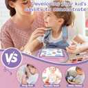 Gift for 1-2 Years Old Girl, Girl Toys with Magnetic Letters and Numbers, Portable Doodle Board Easel, Learning and Educational Toy for 1-2 Years Old Girls (Pink Purple)