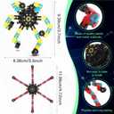 Junkin 24 Pack Sensory Fidget Toys Bulk, Transformable Fidget Spinner Robot Finger Toys, Stress Relief Gyro Spiral Spinners, Classroom Prizes Party Favors Easter Basket Stuffers Gifts for Kids Adults