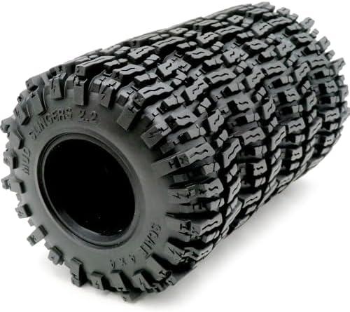 HOBBYSOUL RC 2.2 Crawler Tires 124mm Tall Soft Sticky Mud slingers Tyres for 1/10 TRX4 Axial SCX10 III Wraith Yeti redcat Everest 10 Upgrades