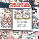 Its Like Looking At Twice the Love Cute Twins Baby Shower Card Pregnancy Gift For Expecting Mom Dad Newborn Congratulations New Parents - Size 6.3"x4.7" Blank Inside with Kraft Envelope