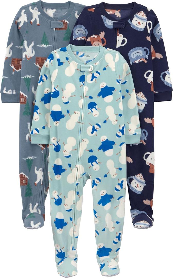 Simple Joys by Carter's baby-boys Loose-Fit Flame Resistant Fleece Footed Pajamas