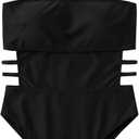 Hilinker Women Cut Out One Piece Swimsuit Slimming Sexy Tummy Control Bathing Suit Swimwear (XL)