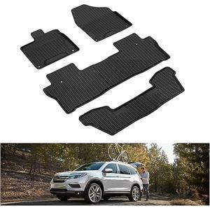 KIWI MASTER Floor Mats for 2016-2022 Honda Pilot, OEM Replacement 08P17-TG7-300, Custom Fit All Weather Car Mats, Heavy Duty TPE Floor Liners, Front & Rear 3 Row, Black, Set name: Honda Pilot|2016-2022|Floor Mats