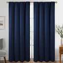 Diraysid Navy Blue Blackout Curtains for Bedroom and Living Room Thermal Insulated Room Darkening Curtains Drapes, 52 x 84, 2 Panels