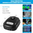AQUANEAT Aquarium Air Pump 300GPH, for up to 200 Gallon Fish Tank, Powerful Hydroponic Aerator Pump, Adjustable Oxygen Bubbler