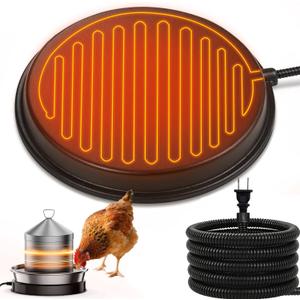 Poultry Chicken Water Heater - KOKOPRO Poultry Water Heater Base for Winter,14 Inch for Plastic/Metal Poultry Waterer,Thermostatically Controlled Heated Waterer 80W,Chicken Coop Accessories