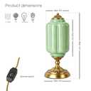 Glazart Luxa Vintage Milk Glass Table Lamp for Living Room Bedroom, Green