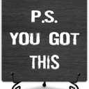 2 x Funny Office Decor, P.S. You Got This Sign with Stand, Cute Desk Decor, Inspirational Gifts for Women Men, Family Friends Colleagues, Funny Wooden Signs for Office Desk Accessories-B10