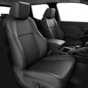 FREESOO Custom Fit Leather Tacoma Seat Covers Full Set Gen 4Th 2024-2026 Double Cab, for Sr/Sr5/Trd Prerunner/TRD Sport/TRD Off-Road/Limited, Seat Covers for Tacoma (5 Seats, Black)