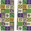 Artoid Mode Iris Donut Mask Lobster Checkered Design Mardi Gras Kitchen Towels Dish Towels, 18x26 Inch Farmhouse Decoration Cleaning Set of 2