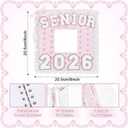 ForraFun Pink Graduation 2026 Scrapbook Album 8" x 8" Class of 2026 Senior Year Memory Book DIY Kit Photo Album Scrapbook for Senior High School College Graduates Customized Graduation Gift 60 Pages