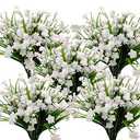 Grunyia 10 Bundles Artificial Flowers Outdoor UV Resistant Fake Plants Indoor Outside Hanging Planter Home Garden Decor