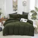 Luxlovery Army Green Velvet Comforter Set California King Dark Green Flannel Bedding Set Solid Bedding Set Thick Soft Breathable Blanket Quilts Winter Comforter Set