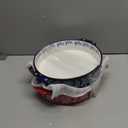 2 Pack Ceramic Baking Dish, 9 Inch Non-Stick Pie Pan with Double Handle, 44 Oz Deep and Fluted Pie Plate for Apple Pies, Quiche, Cake, Tart, Oven Microwave Dishwasher Safe, Red, Blue