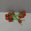 Artificial Flowers 12pcs Silk Realistic Roses DIY Bouquet for Home Parties Table Centerpieces Bridal Wedding Decoration Without Vase (Spring Red)