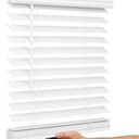 Lotus & Windoware Cordless, 2 Inch Faux Wood Blind, Window Blinds, Blinds & Shades, Blinds for Indoor Windows, Embossed, 16" x 36", Bright White