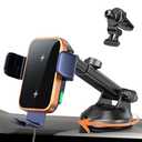 GuMosh Dual Coil 15W Car Phone Holder Wireless Car Charger -Auto Clamping- Charging Phone Holders for Your Car Dash Vent Windshield, for Flip S25/S24/S23/S22, iPhone 17/16/15/14