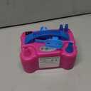 IDAODAN Electric Balloon Pump, Portable Electric Balloon Blower Machine Balloon Air Pump Dual Nozzle Rose Red 110V 600W Balloon Inflator for Party Decorations, Red/Blue