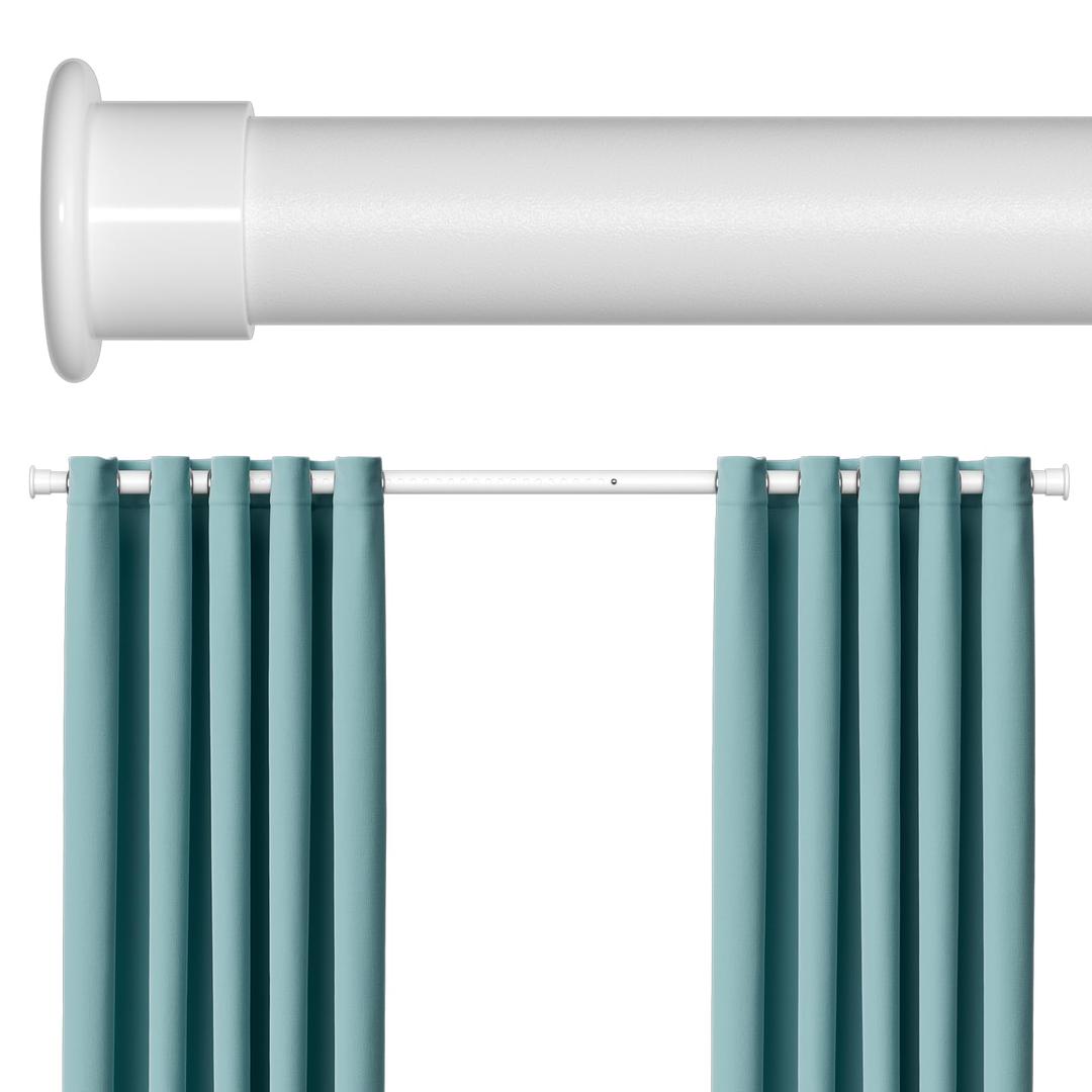 FVONZN Tension Curtain Rod 43-104 Inches Extra Long White Heavy Duty