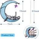 Cat Moon Star Gift for Cat Lovers, Women, Moms, Girls  Cute Acrylic Window Hanging Ornament  Thoughtful Memorial, Sympathy & Remembrance Gift  Blue