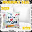 8 Pcs Back to School Throw Pillow Covers 18x18 Inch Composition Notebook Pillow Cases Classroom Pillowcases Decor Colorful Pencil Decorative Pillowcases for First Day Classroom Reading Corner Decor