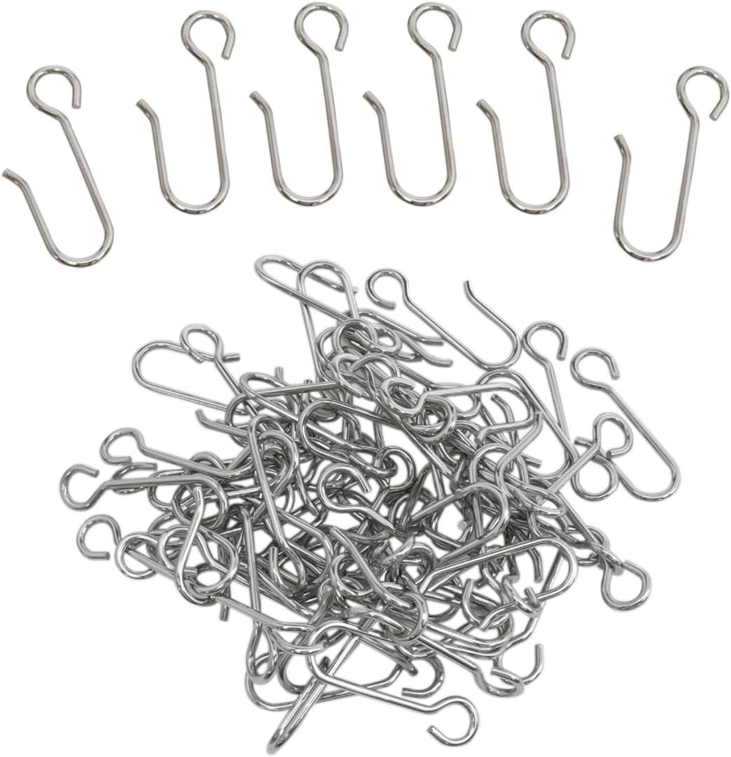 Metal Curtain Hooks Curtain Track Hooks S Shaped Small Curtain Hooks for Curtain Track