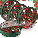 Aliceset 4 Pack Wreath Storage Containers, Storage Bags with Window and Handles, Durable Decoration Box Holder for Holiday
