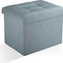 Ottoman Storage Ottoman Foot Rest Stool Foldable Bench with Storage Student Dormitory Bedroom and Entryway 17 X 13 X 13 (Fogblue)