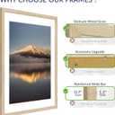 24X36 Poster Frame, Display Pictures 20X30 with Mat or 24X36 Without, Wall Hanging Frames, Natural Oak, 3 Pack