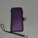 Defencase for Galaxy S25 Ultra Case Wallet with RFID Blocking Card Holder for Women Men, PU Leather Magnetic Snap Flip Wrist Strap Zipper Wallet Phone Cases for Samsung Galaxy S25 Ultra 6.9", Purple