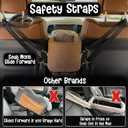 Center Console Dog Car Seat | 11 lbs MAX | Safety Straps & Leash | Comfortable Foam and Plush Pillows | Adjustable Mount Design | Large Storage Pockets | Perfect for Small Pets & Cats (Brown)