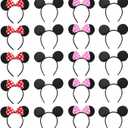 NEWTGAN 20 PCS Mouse Ears Headbands for Birthday Party Theme Park Costume Play Celebration for Boys and Girls 