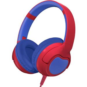 ZIHNIC Wired Kids Headphones, Safe 85dB Volume Limit for Boys & Girls, Comfortable Earpads, Foldable Design for School, Tablets, and Travel-RED