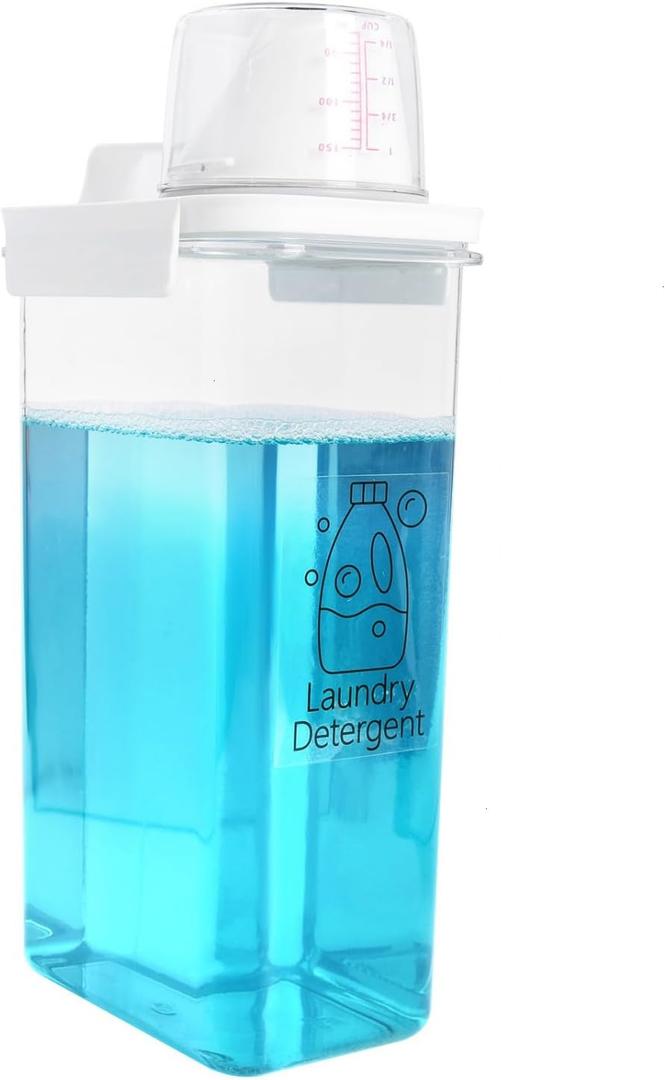 Liquid Laundry Detergent Dispenser 78 OZ Laundry detergent Container with 6 Removable Labels Liquid Detergent Dispenser for Softener Bleach Powder Soda