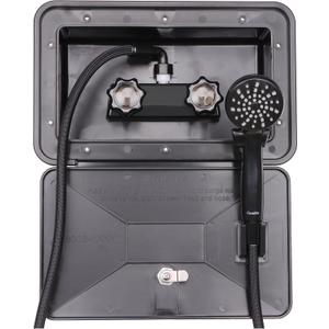 RV Outdoor Shower Exterior Shower Box Kit for RV, Camper, Van, Travel Trailer, Motorhome and Boat, Black