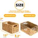SpaceAid 6 Pack Wicker Basket, Storage Baskets for Organizing, Woven Rattan Basket with Handles for Shelves, Water Hyacinth Large Cube Organizer Storage Bin, 13x8.2x7 inch, Natural